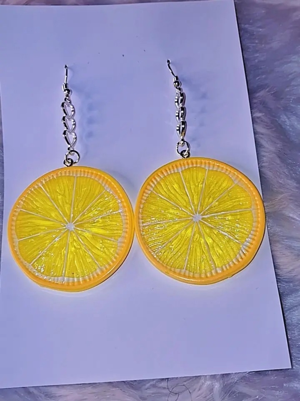 Yellow Lemon Slice Dangle Earrings - Women Accessories